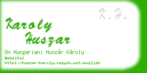karoly huszar business card