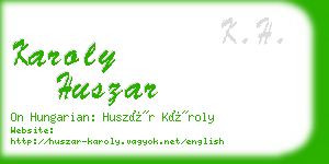 karoly huszar business card